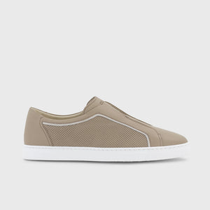 Slip-On Leather Sneakers - Taupe