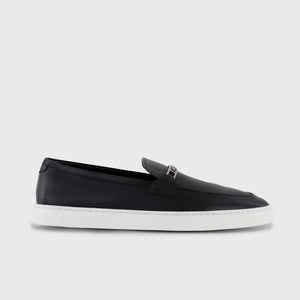 Leather Slip-On Loafers – Black