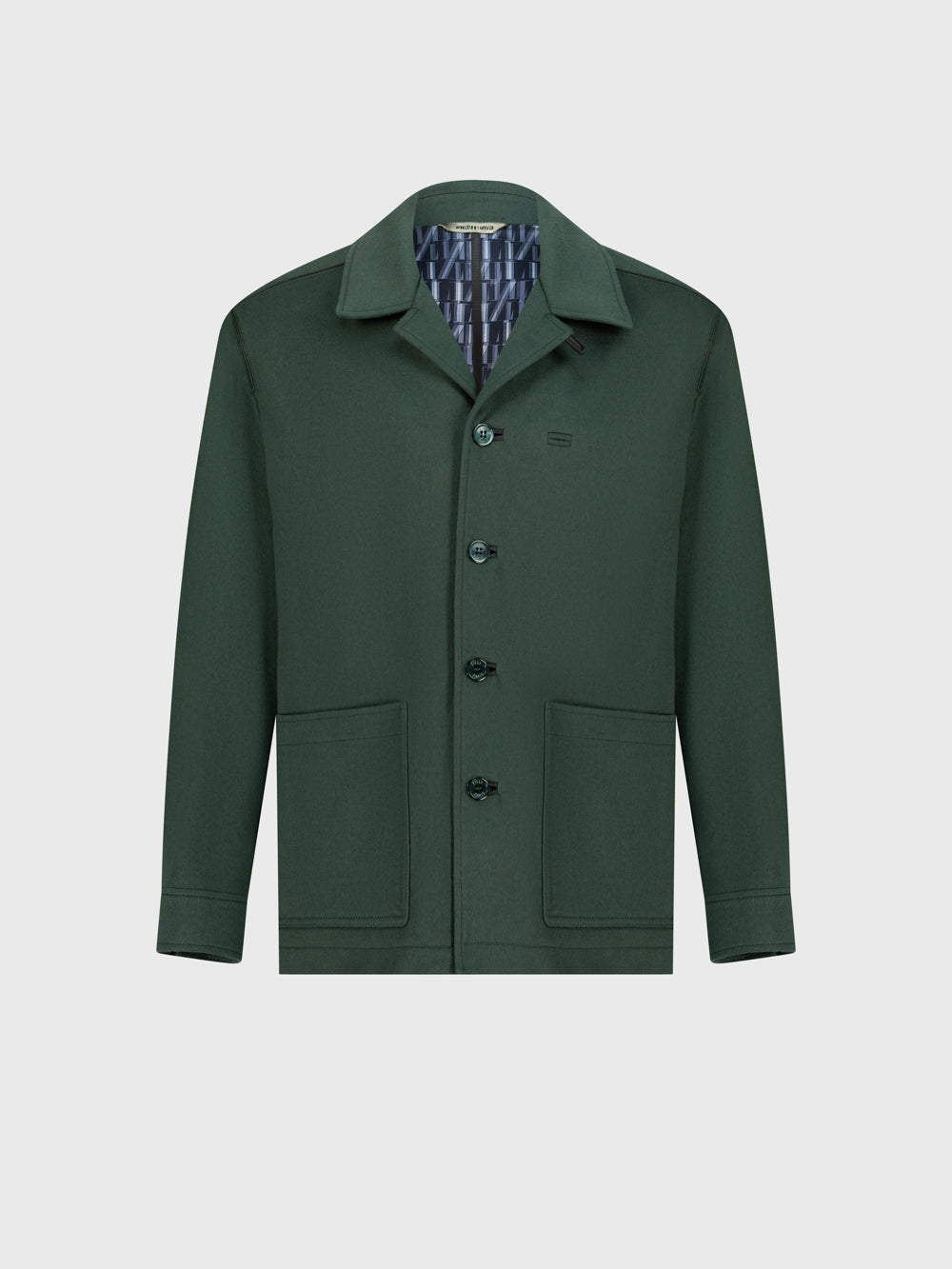 Buttoned Jacket with Dual-Tone Branded Buttons - Dark Sage