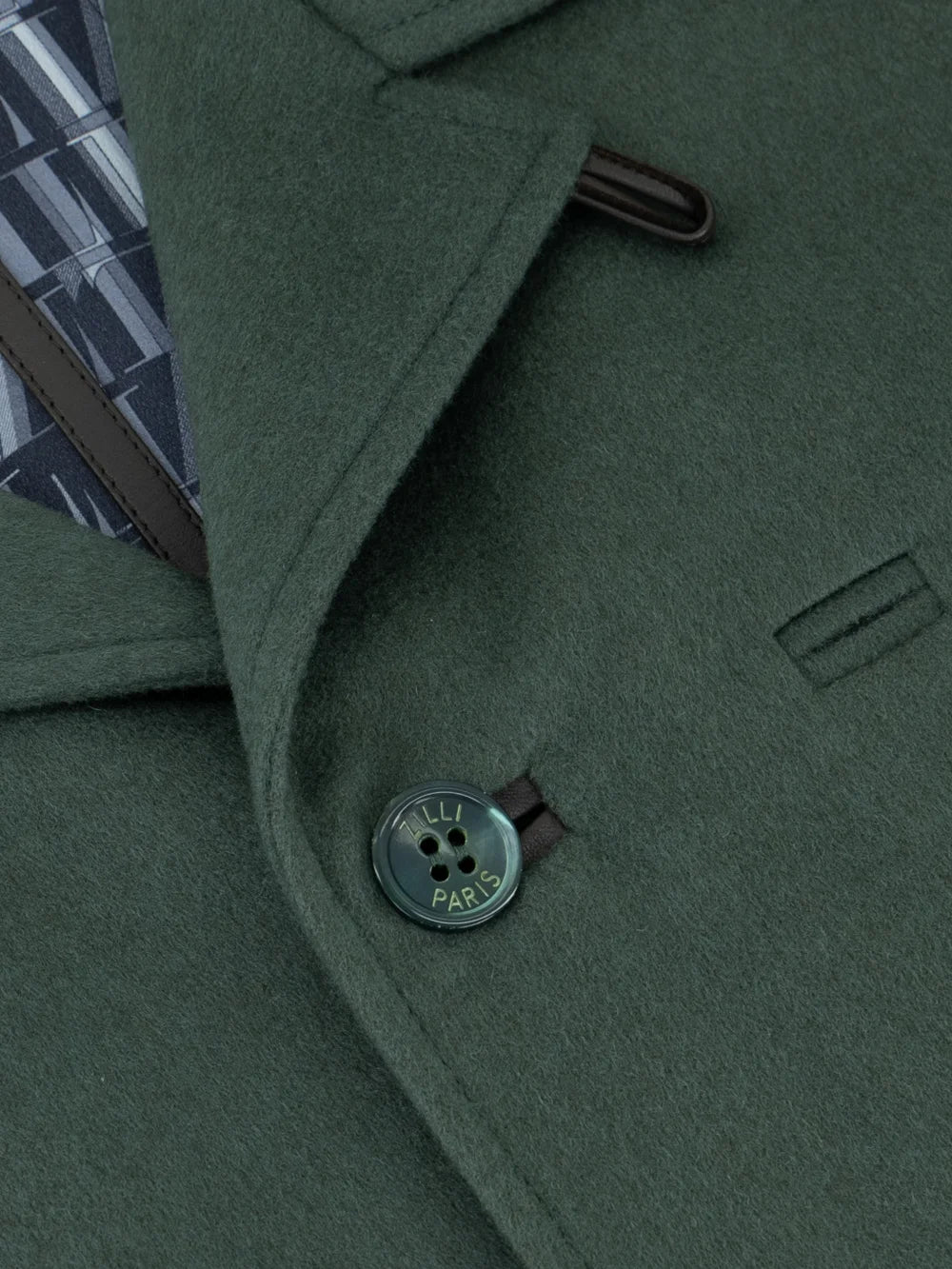 Buttoned Jacket with Dual-Tone Branded Buttons - Dark Sage