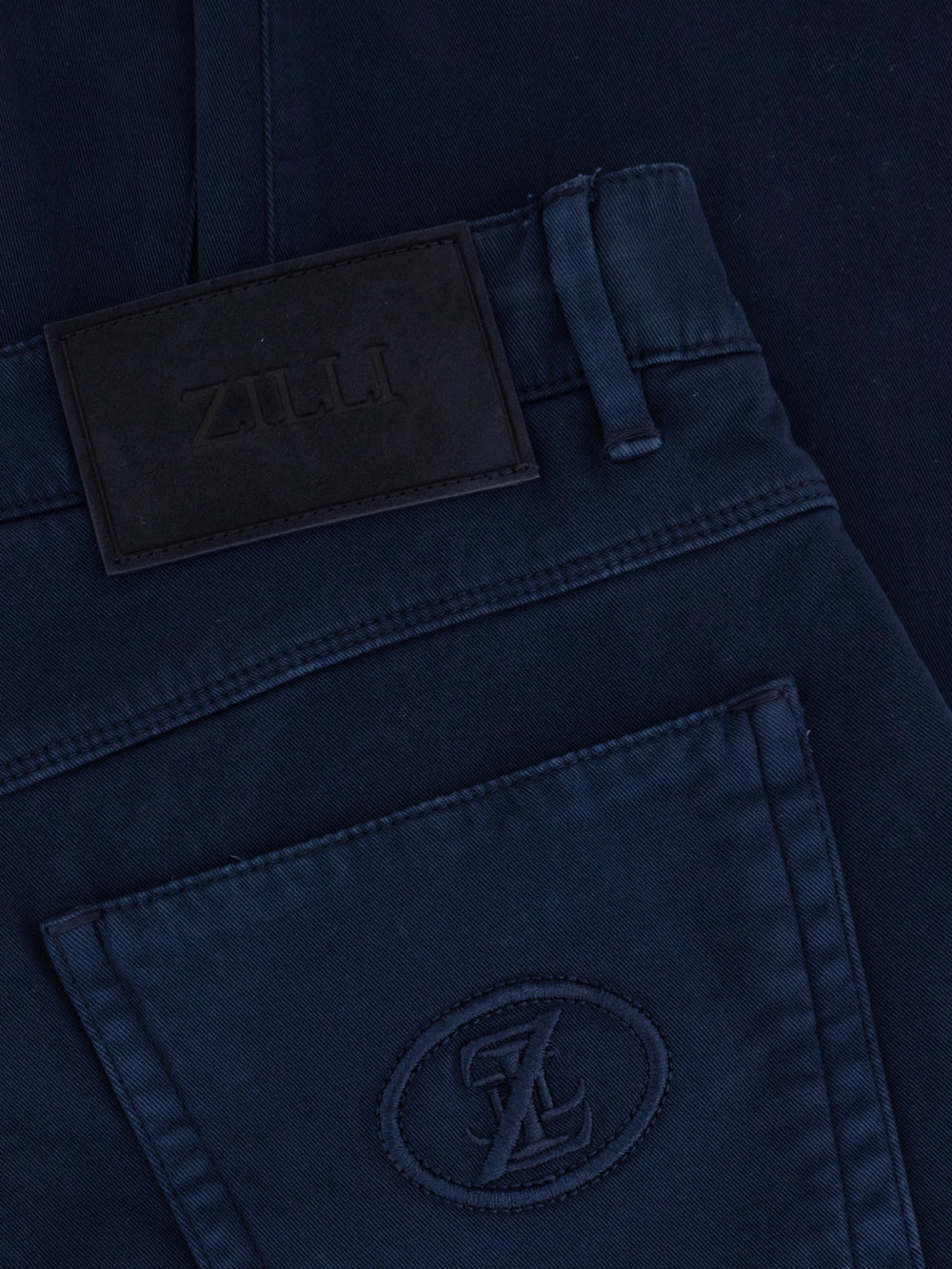 Denim Jean with ZILLI Embroidered Back Pocket - Dark Navy
