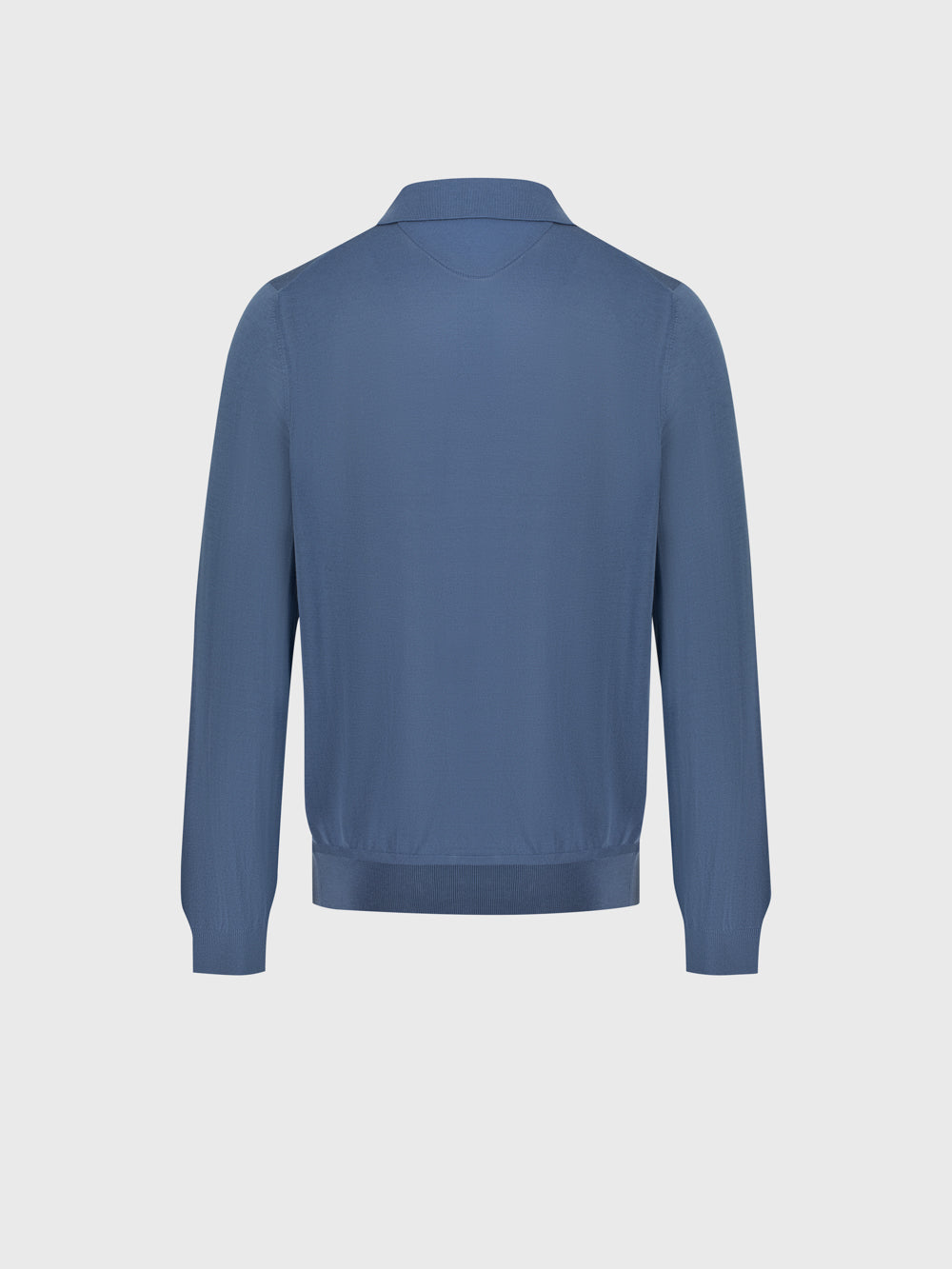 100% Wool Polo Half-Zip Knit – Oxford Blue