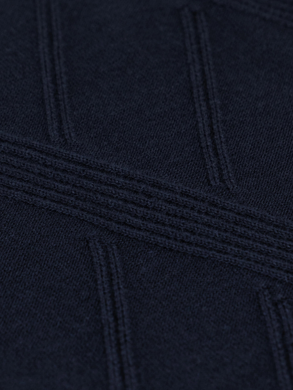 Zip-up Diagonal Stitched Cardigan - Dark Navy