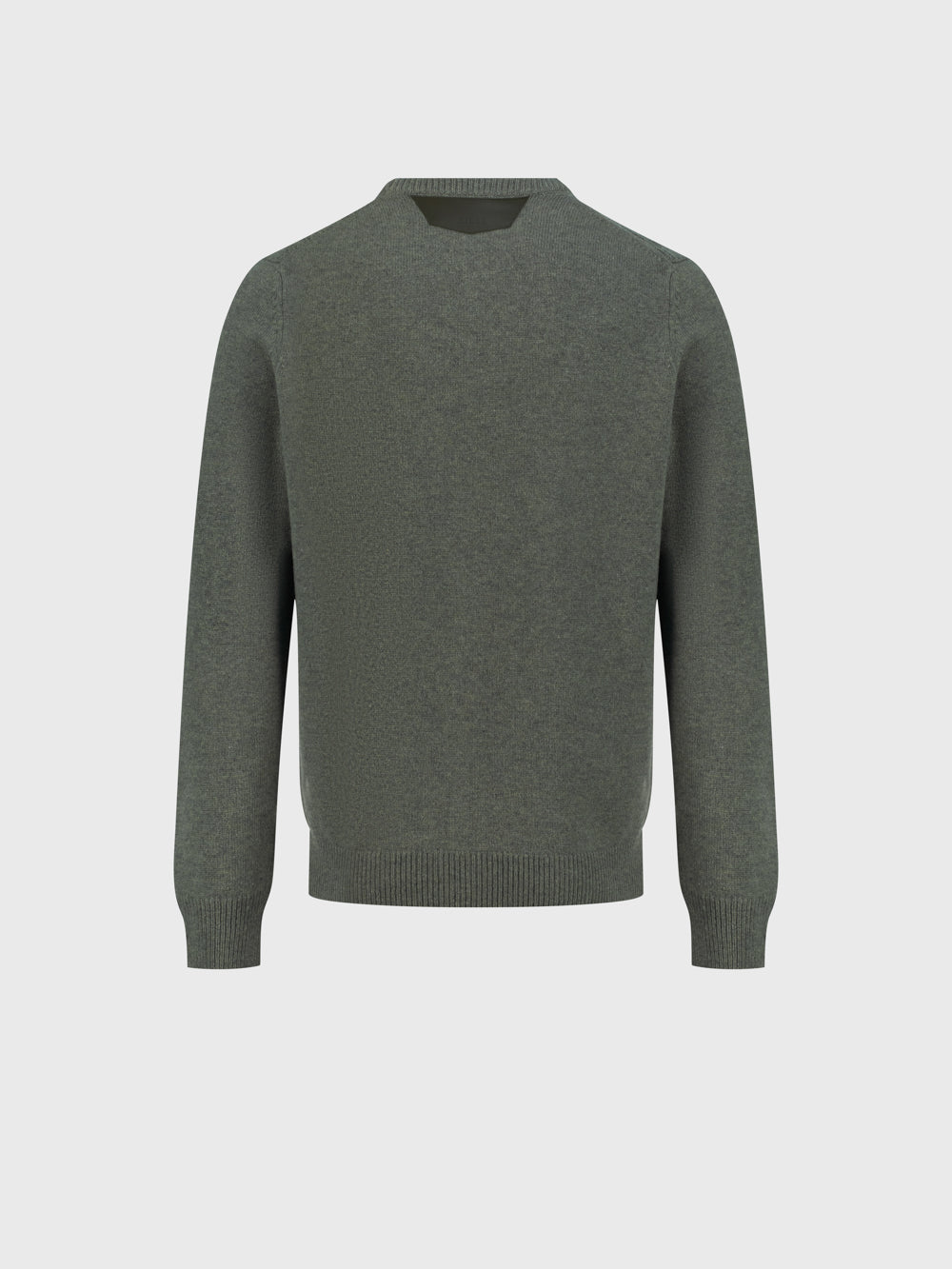 100% Lambswool Pullover with Leather Detail - Winter Eucaliptum