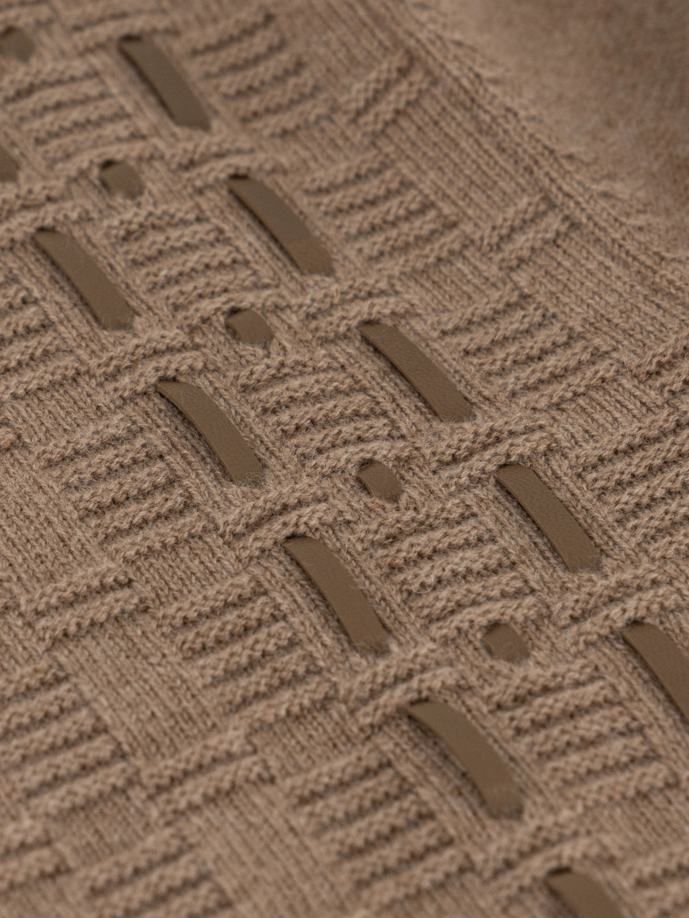 Basket-Weaved Cardigan - Cappuccino