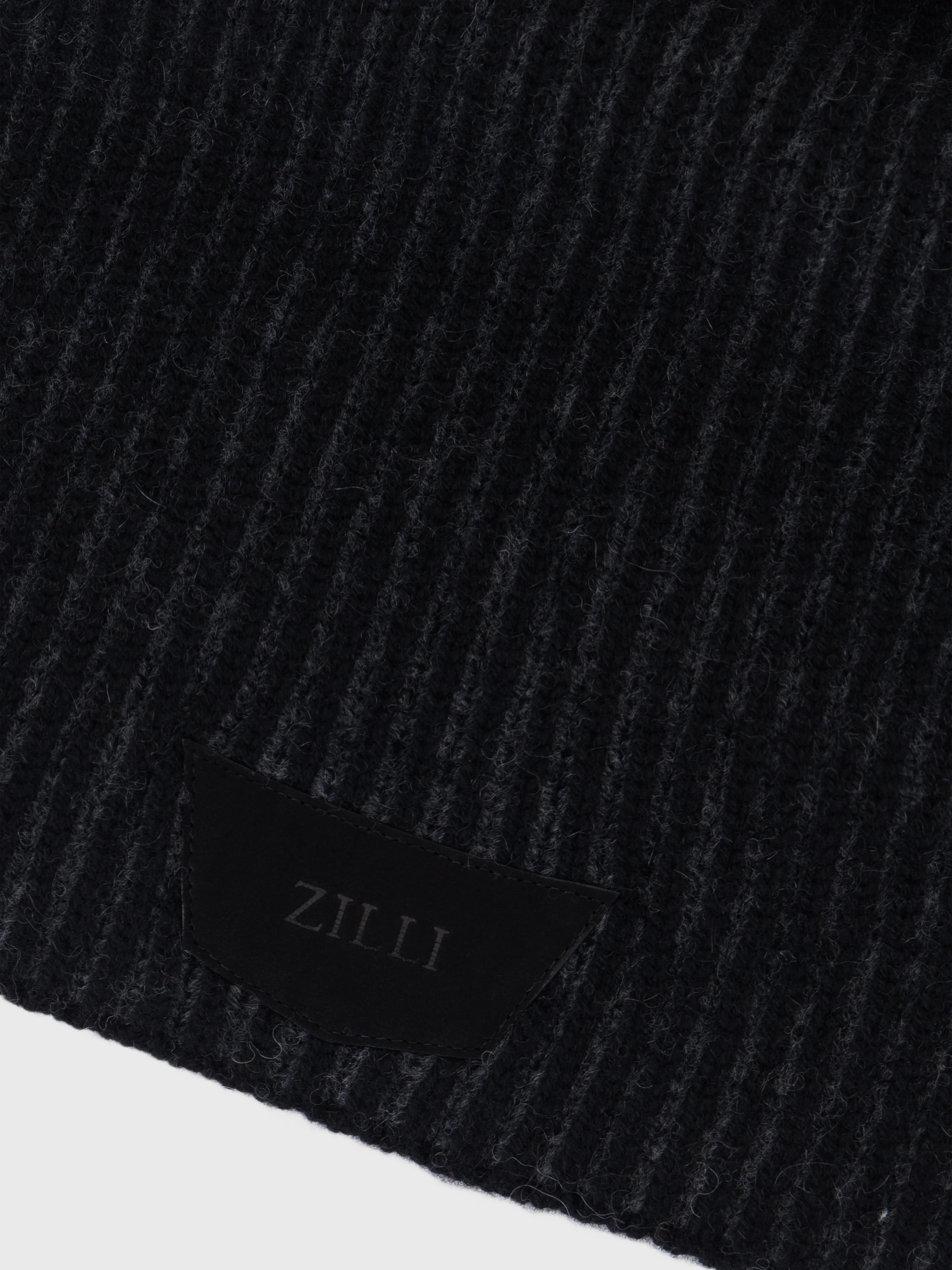 Ребристый шарф - Черный