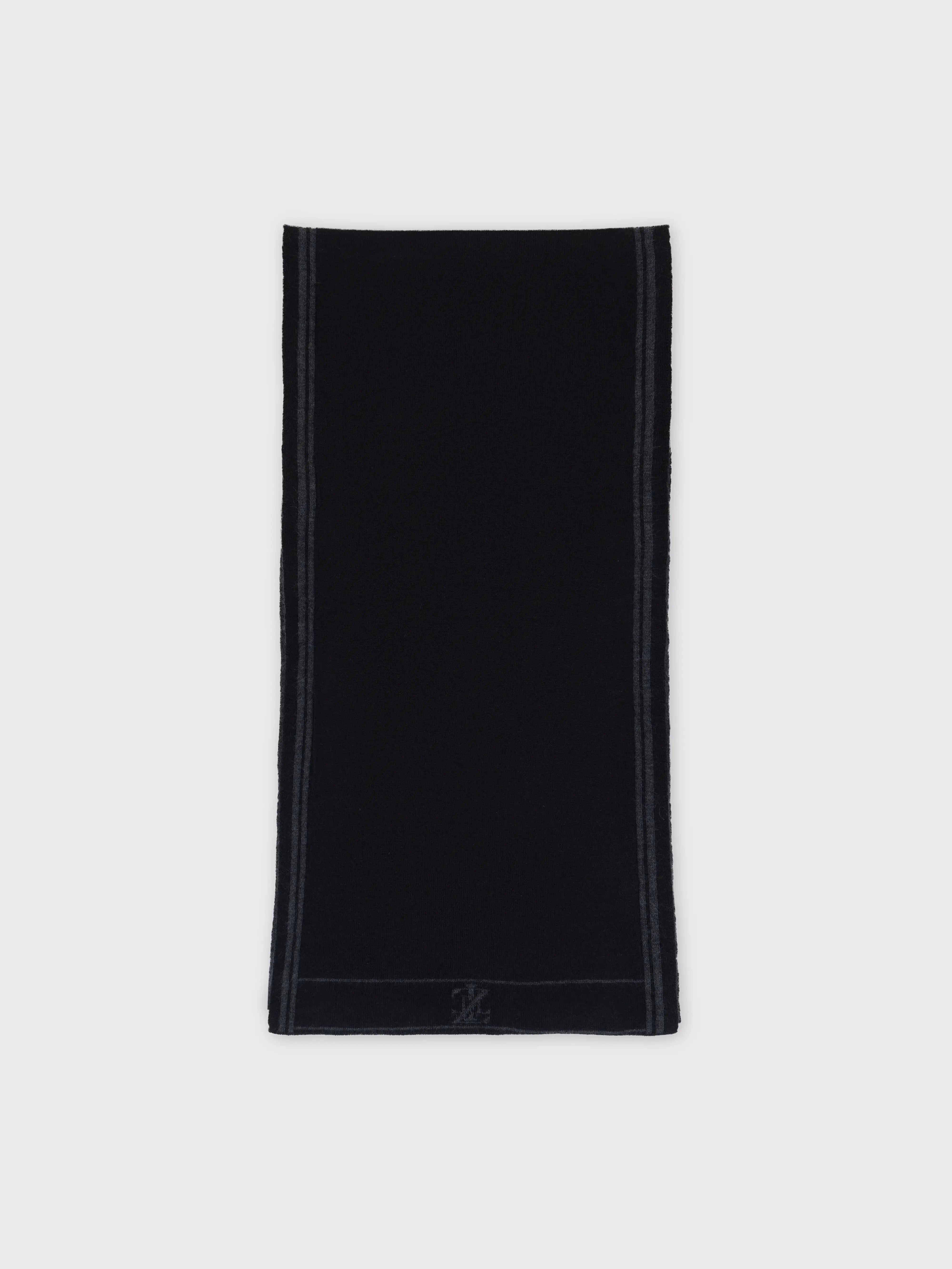 70% Wool 30% Silk Scarf - Black