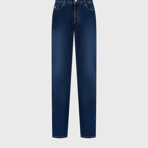 ZILLI Contrast Stitch Denim – Blue Jeans - Tobacco