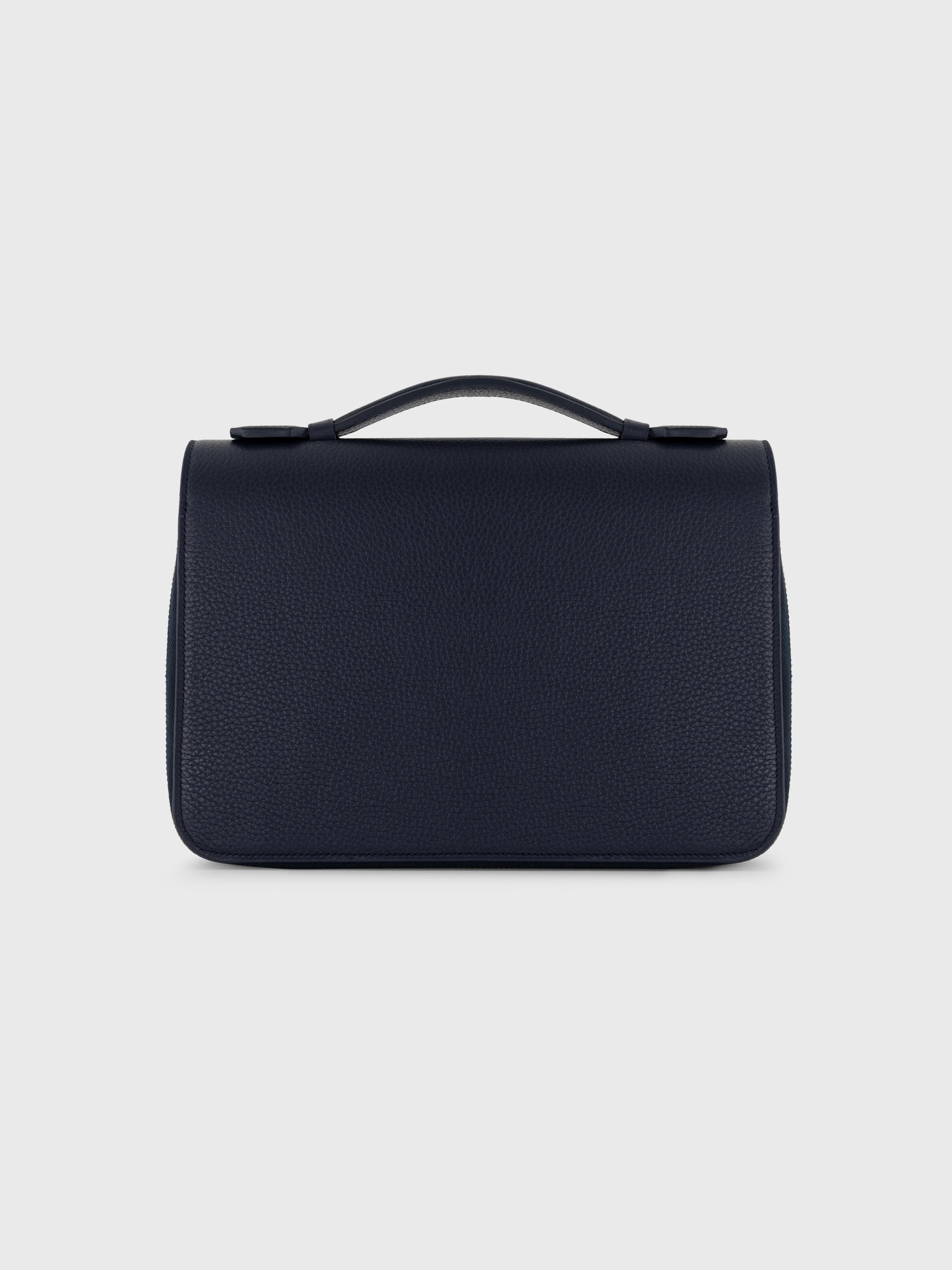 Monochrome Handled Clutch Bag - Black