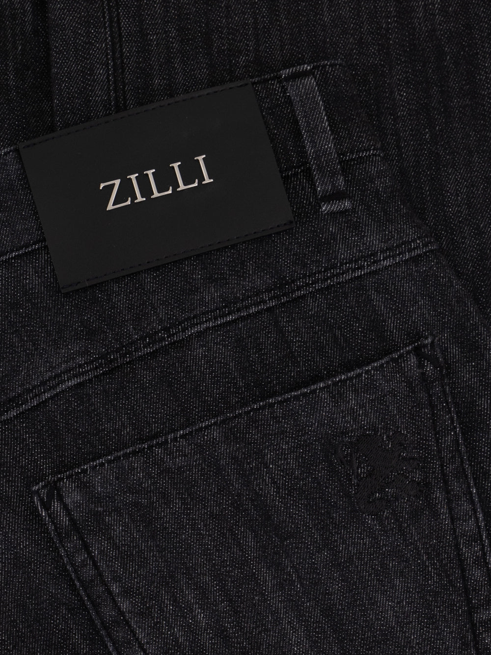 ZILLI Suede Patch Denim - Black