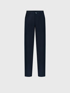 Wool Jean with Calf Leather Detail - Blue Navy
