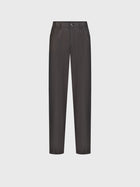 Wool Jean with Calf Leather Detail - Taupe