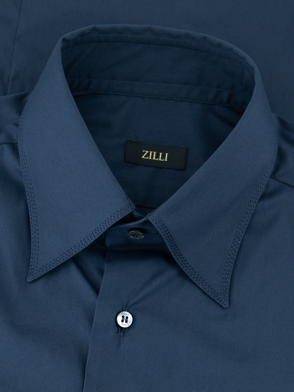 弹力正装衬衫 - 藏青色