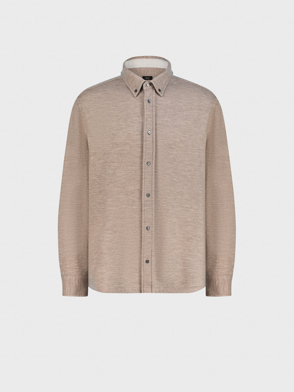 Buttoned Knit Overshirt - Mink Camel