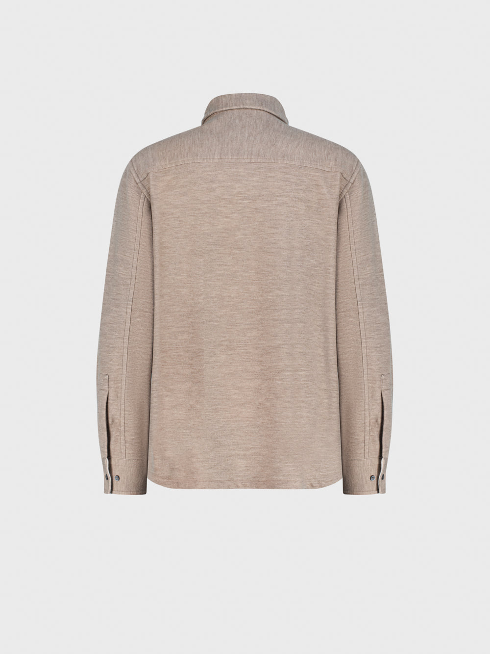Buttoned Knit Overshirt - Mink Camel