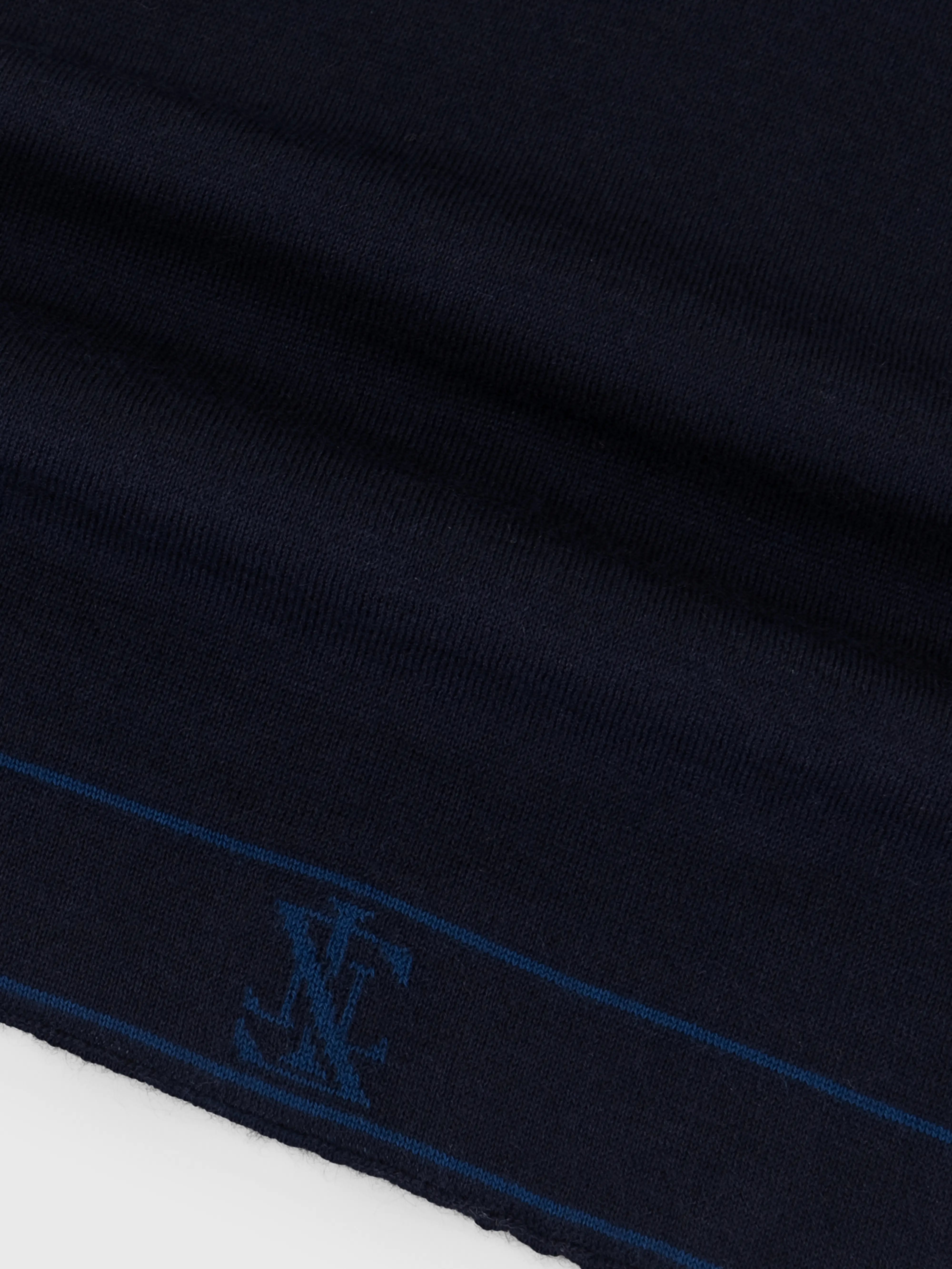 70% Wool 30% Silk Scarf - Dark Navy