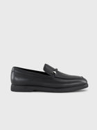 Hardware Accented Loafers - Black