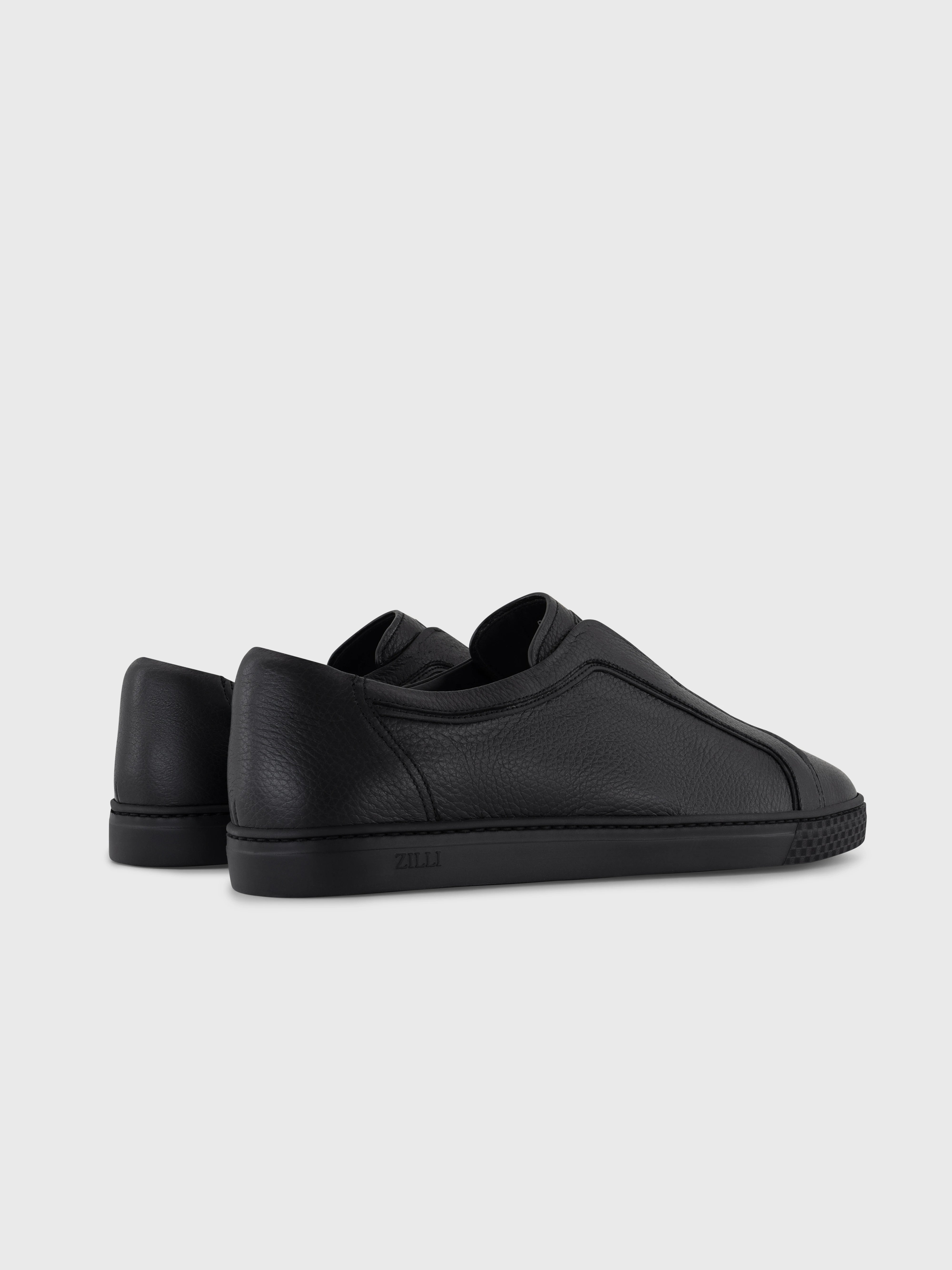 Geometric Suede Accented Runner Sneakers - Black