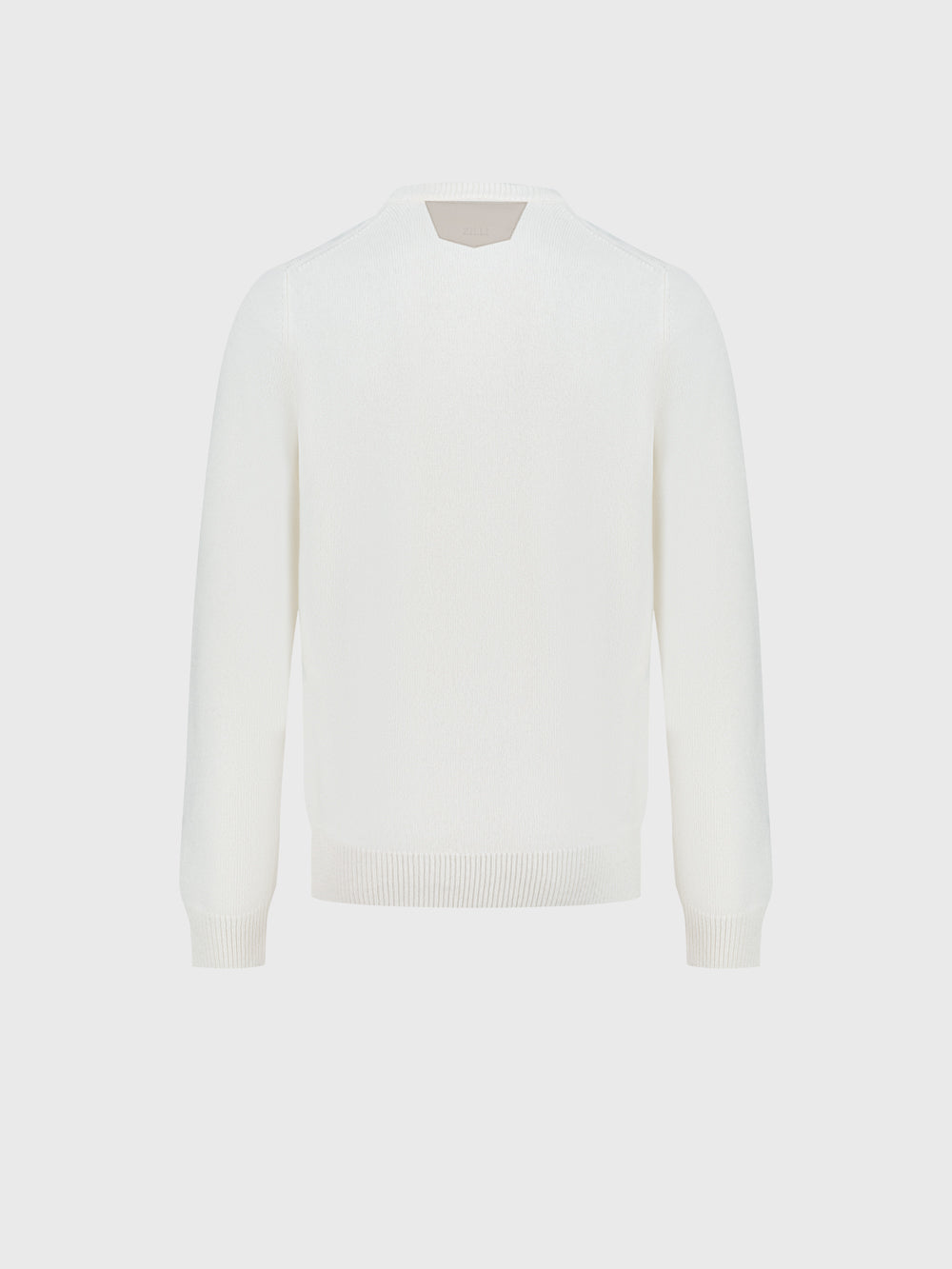 100% Lambswool Pullover with Leather Detail - Blond Fawn