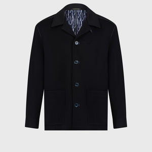 Buttoned Jacket with Dual-Tone Branded Buttons – Blue Navy