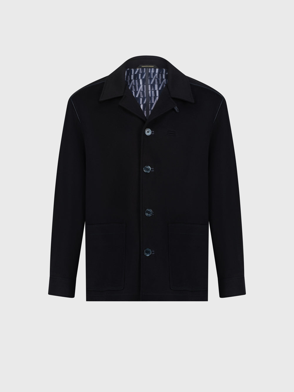 Buttoned Jacket with Dual-Tone Branded Buttons – Blue Navy