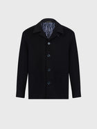 Buttoned Jacket with Dual-Tone Branded Buttons – Blue Navy