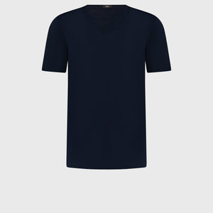 Monochrome V-Neck T-Shirt - Blue Navy