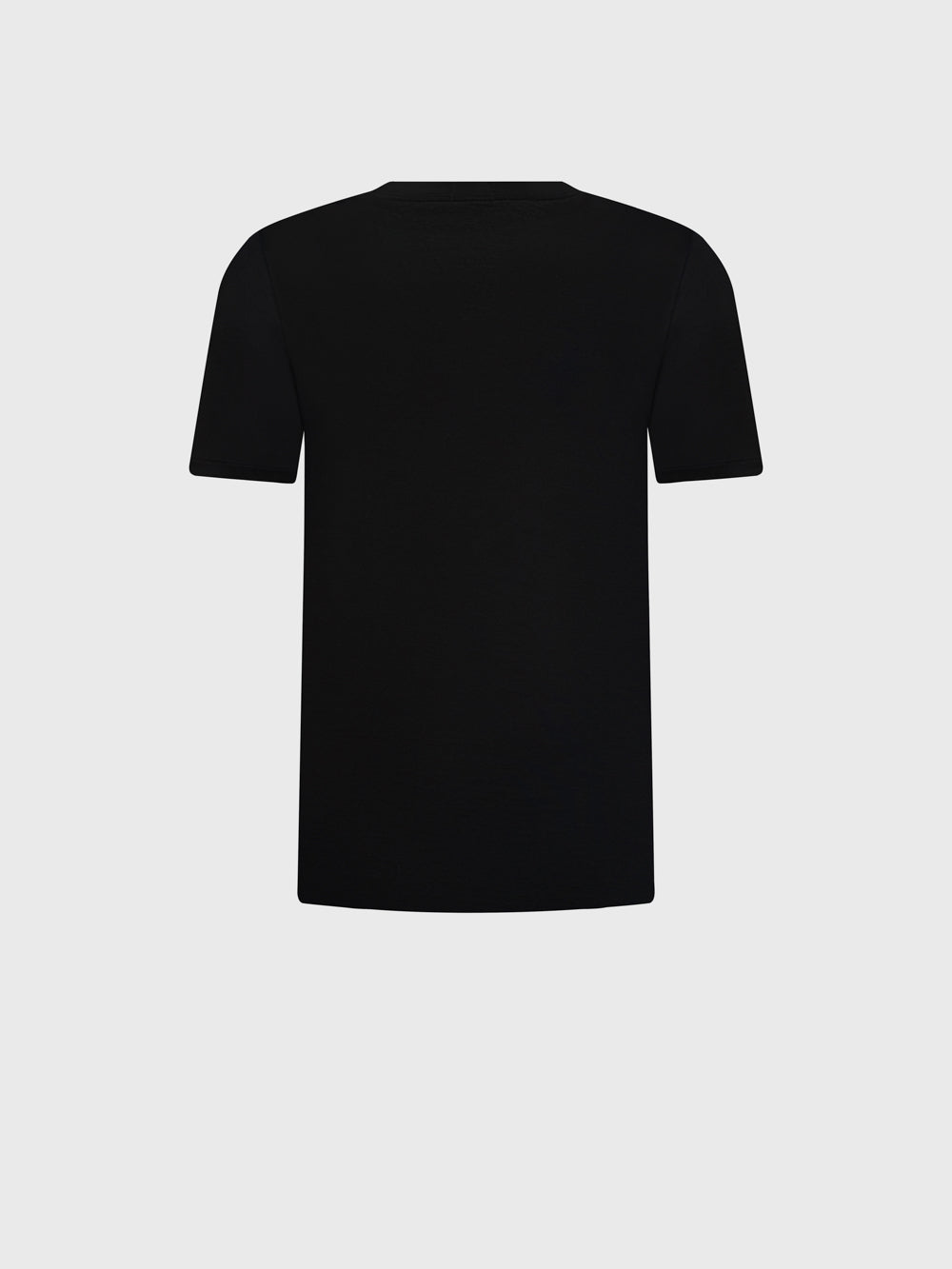 Однотонная футболка с V-образным вырезом - Черный