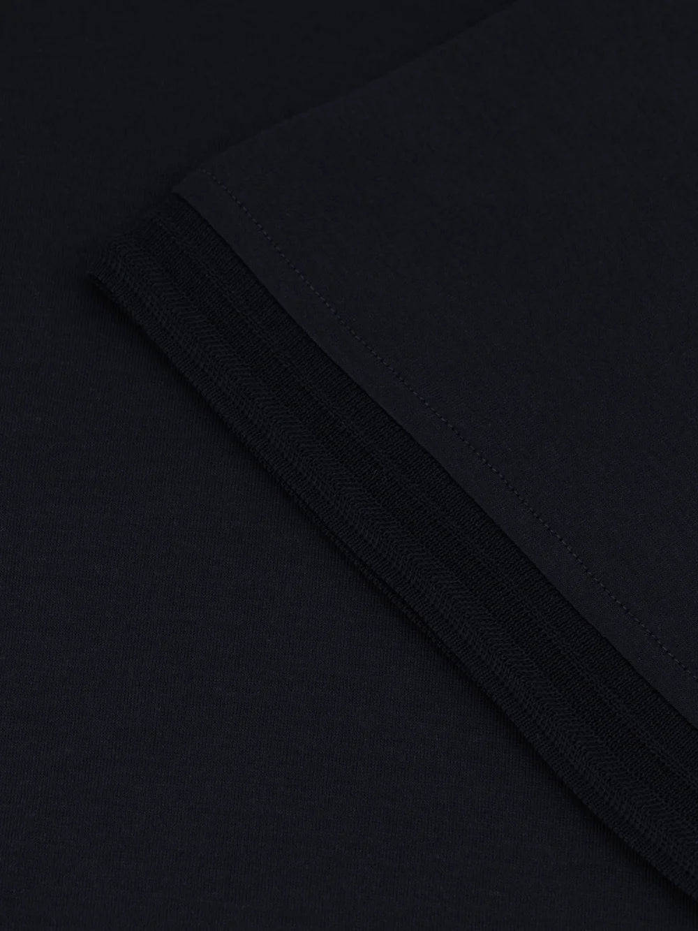 Wool Knit Polo T-Shirt with Half-Zip – Dark Navy