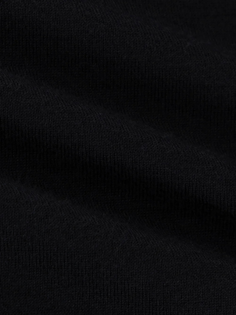 Wool-Silk Lightweight Polo Half-Zip Knit – Black