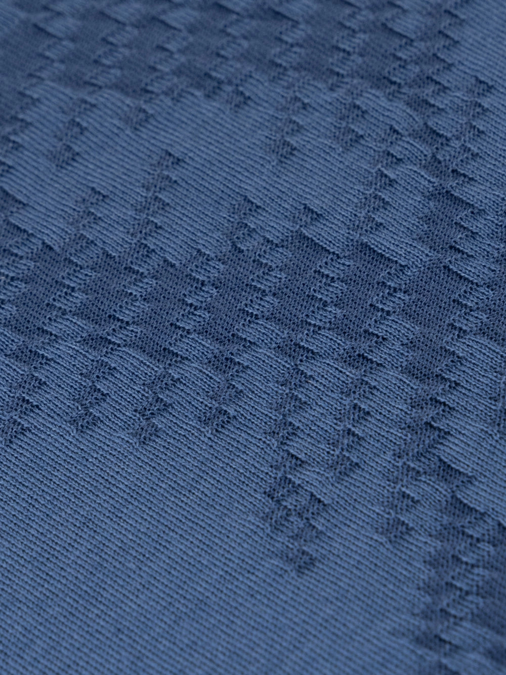 60% Wool 40% Silk Zip Polo - Oxford Blue