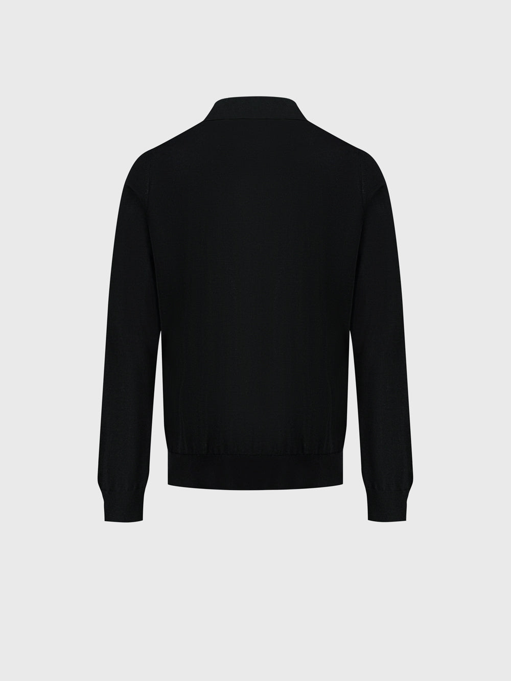 Speckled Half-Zip Knit with Crocodile Leather Trim – Black