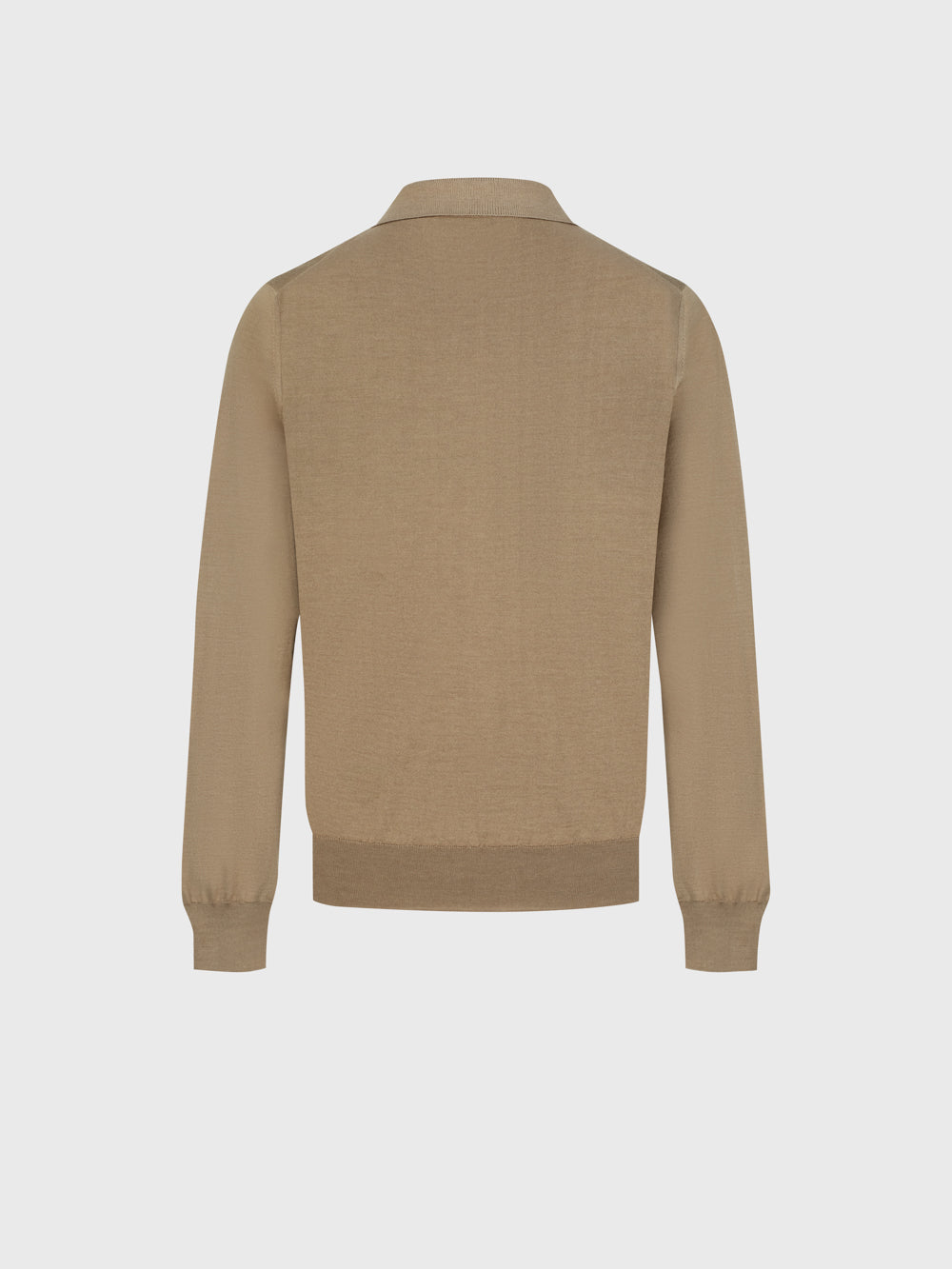 Speckled Half-Zip Knit with Crocodile Leather Trim – Cappuccino