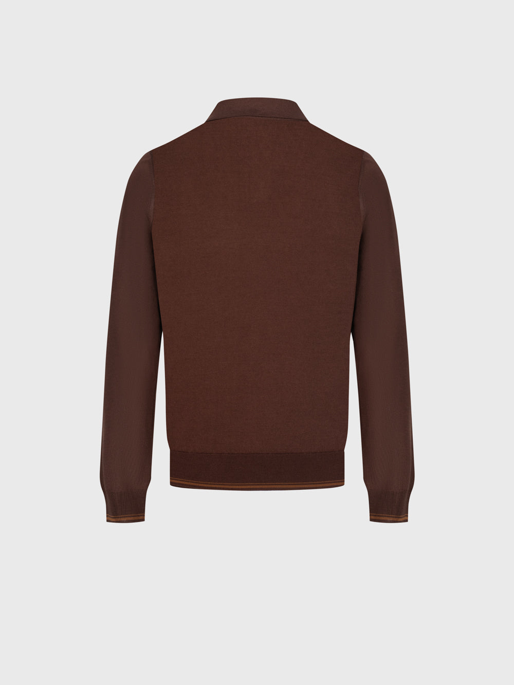 100% Silk Half-Zip Knit with Crocodile Leather Trim – Chocolate