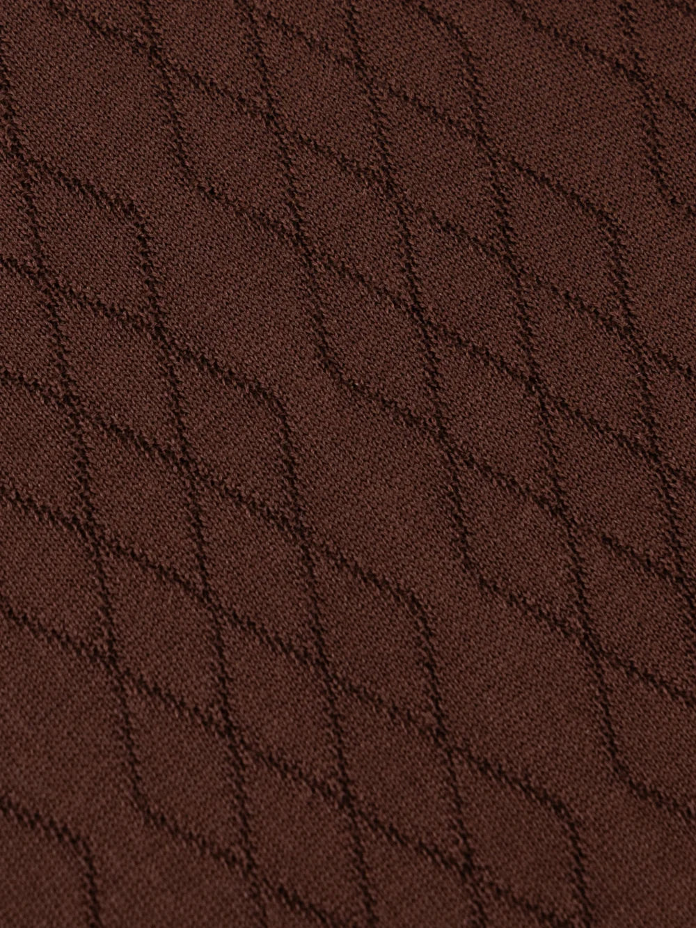 100% Silk Half-Zip Knit with Crocodile Leather Trim – Chocolate