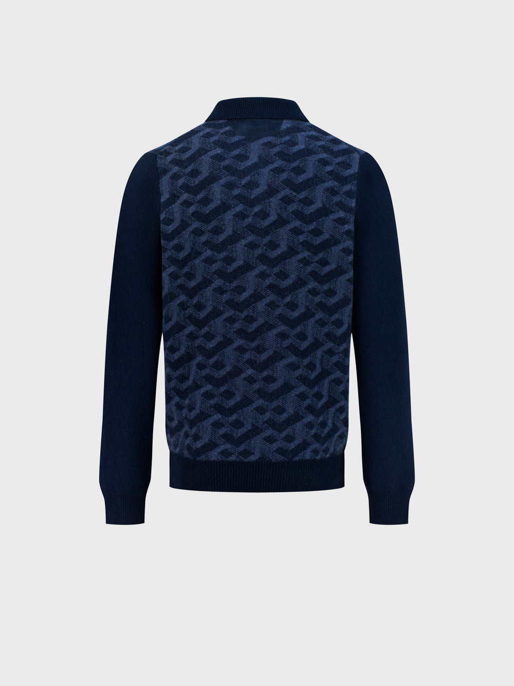 Графический свитер с полузакрытой молнией - Темно-темноморский