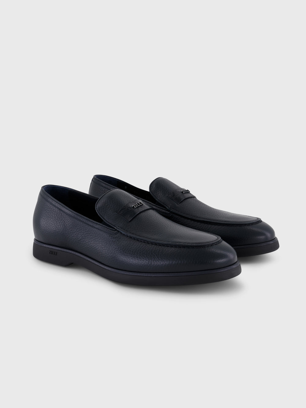 Slip-On Leather Sneakers - Blue Navy
