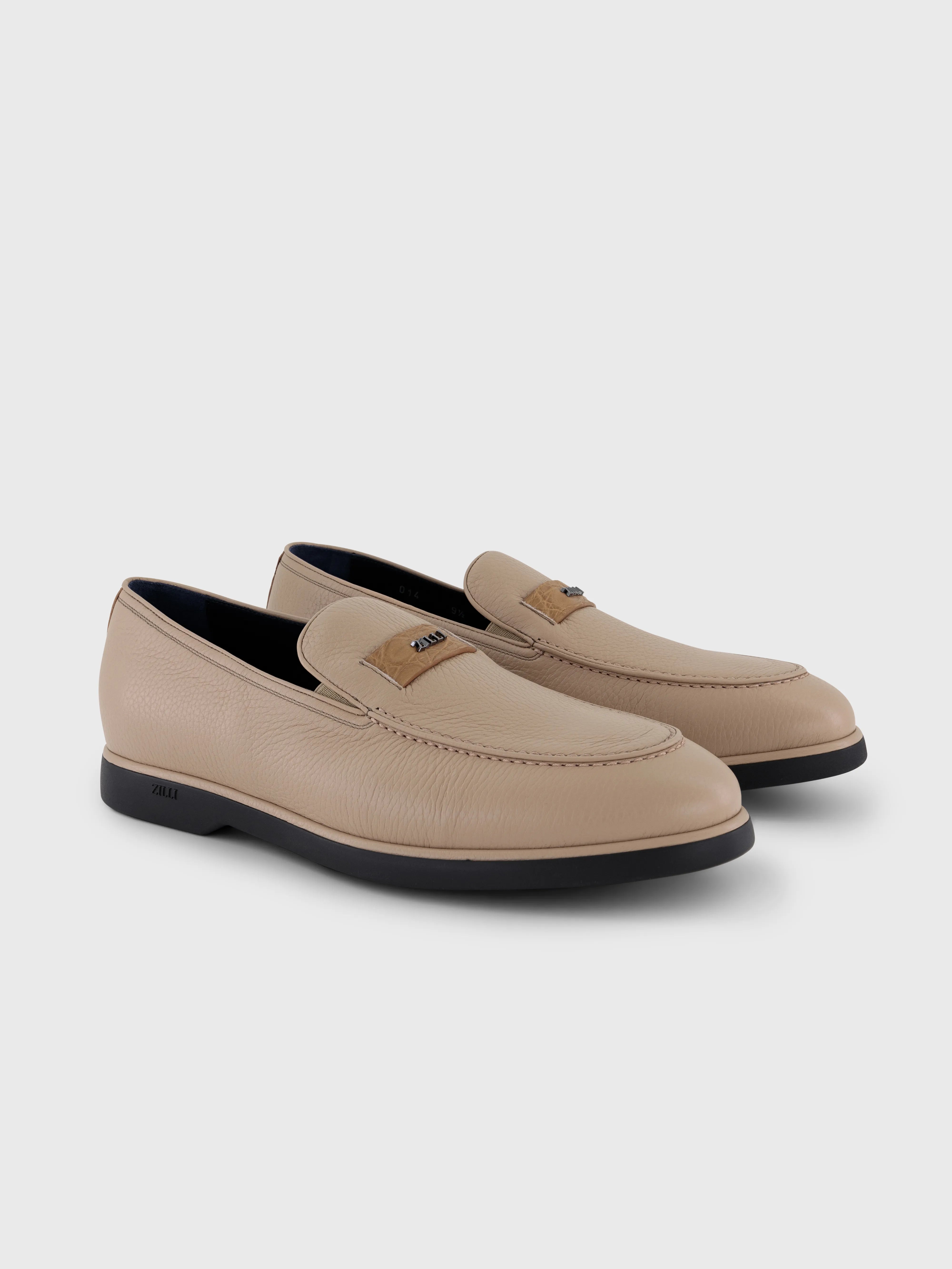 Deerskin Leather Loafers – Blond Fawn