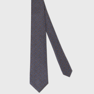 Silk Chain Link Pattern Tie - Charcoal