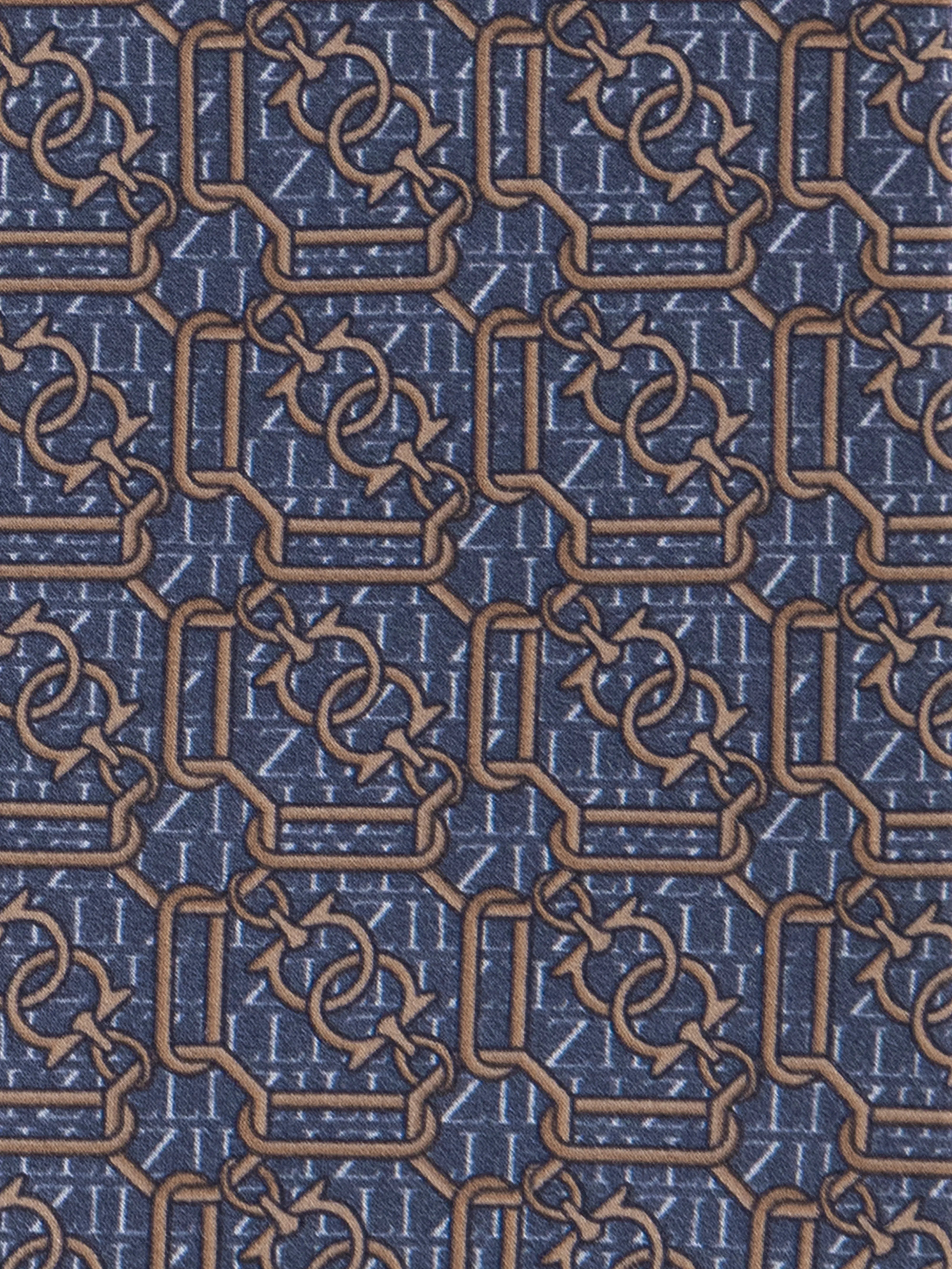 Silk Chain Link Pattern Tie - Charcoal