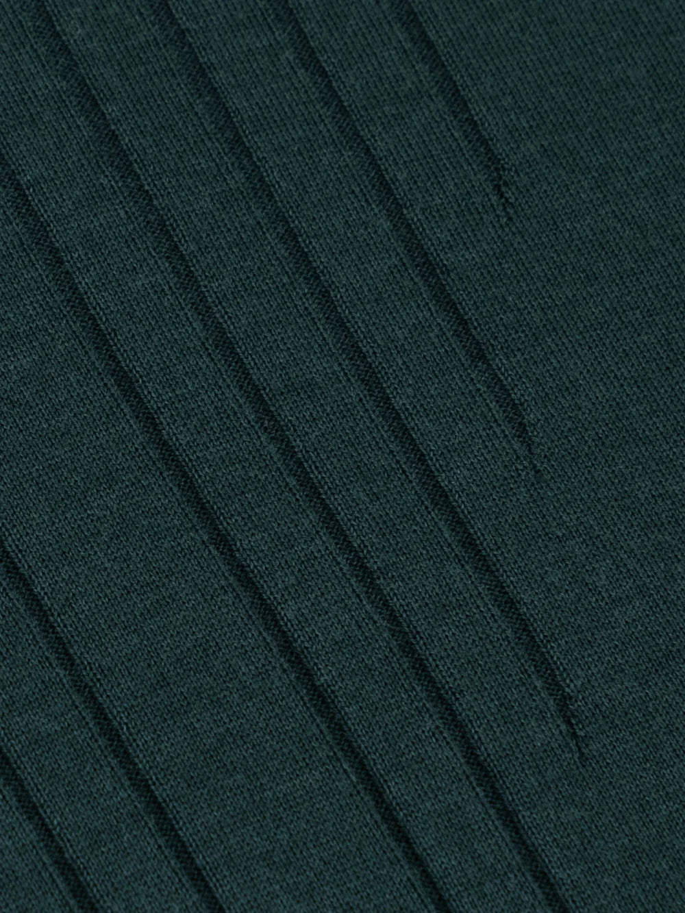 Wool-Silk Blend Half-Zip Knit with Inverted V Rib Panel – English Green