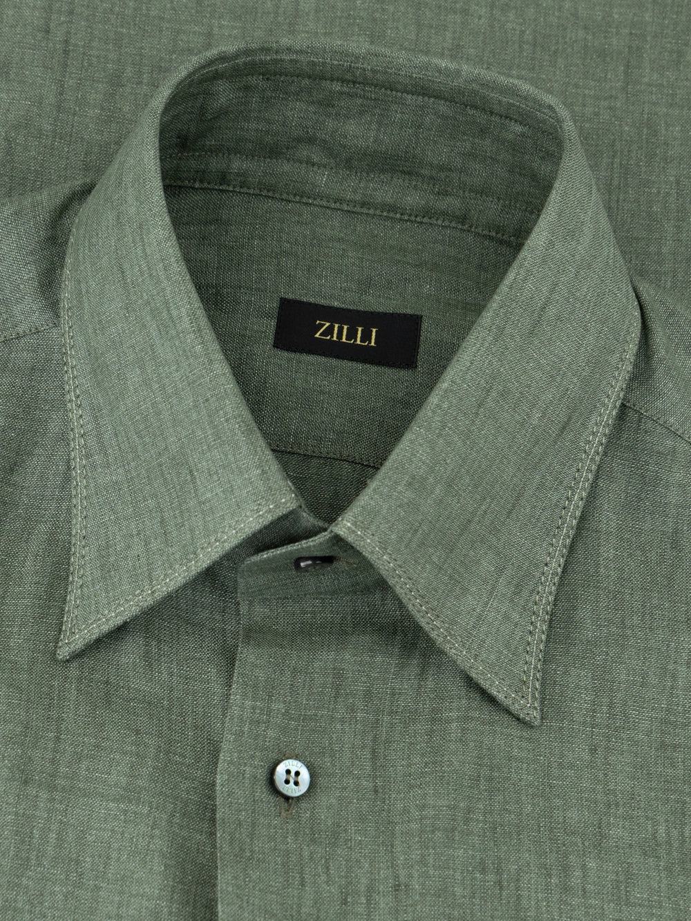 Linen Formal Shirt - Olive Green