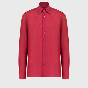 Linen Formal Shirt - Bordeaux