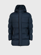 Puffer Jacket with Hood and Internal Drawcord - Dark Navy