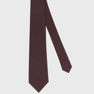 Silk Pin Dot Tie - Deep Cherry