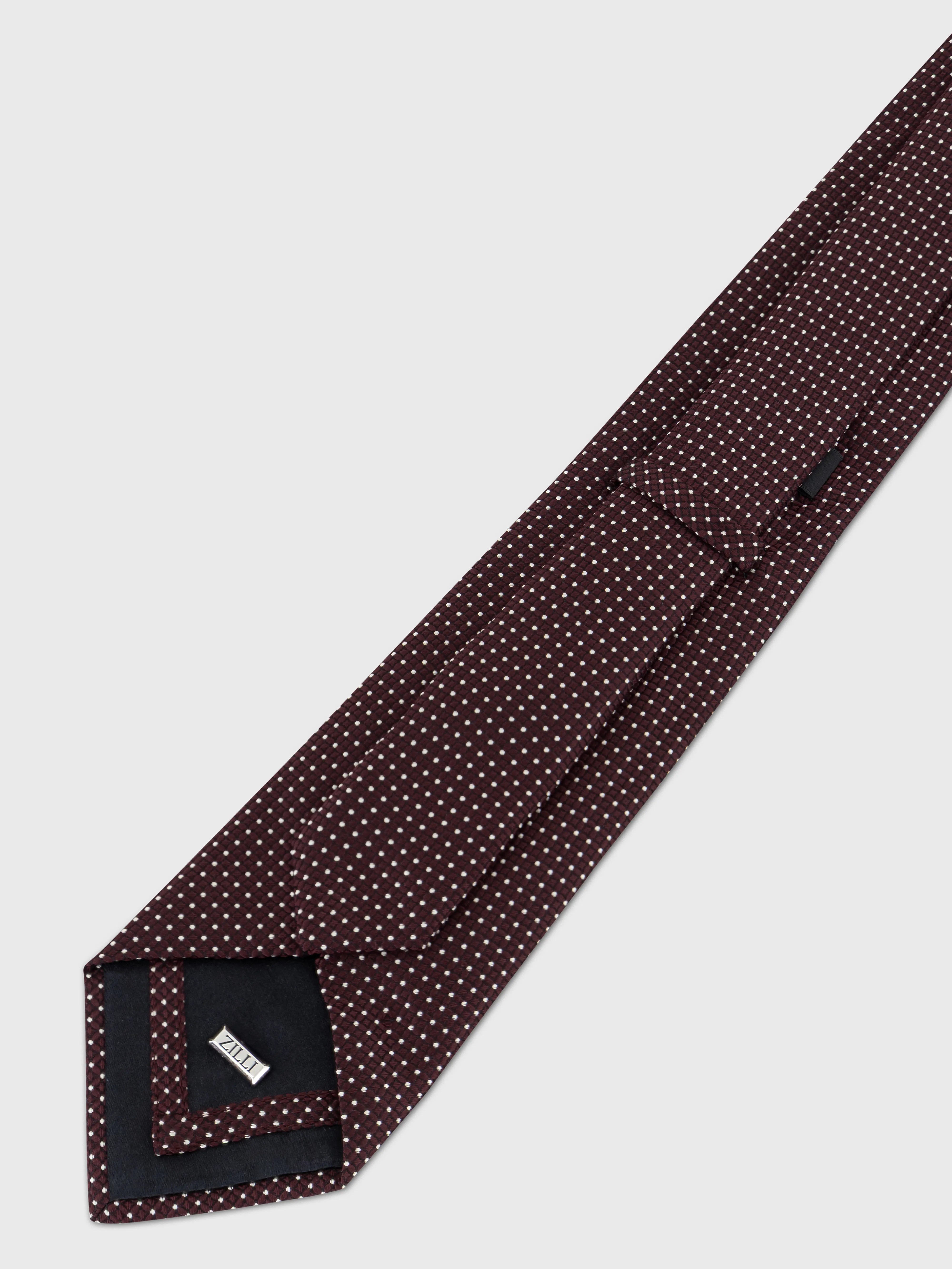 Silk Pin Dot Tie - Deep Cherry
