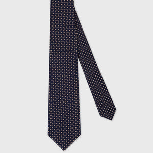 100% Silk Tie with Basketweave Jacquard - English Green