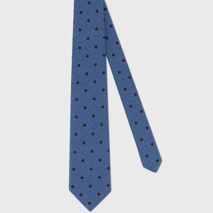 Wool-Silk Pin Dot Tie - Smoke Blue