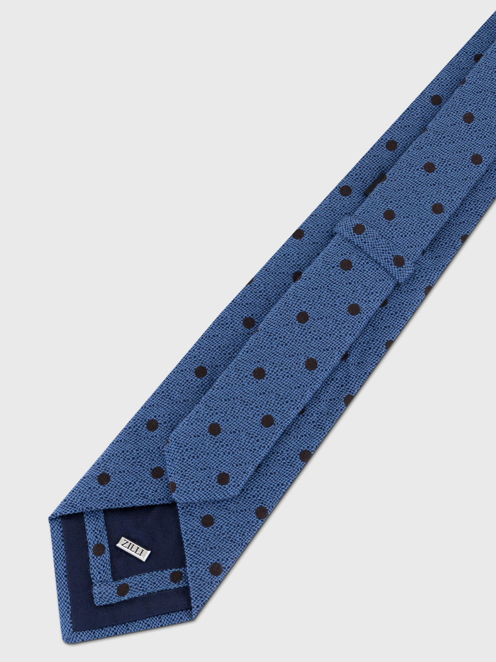 Wool-Silk Pin Dot Tie - Smoke Blue