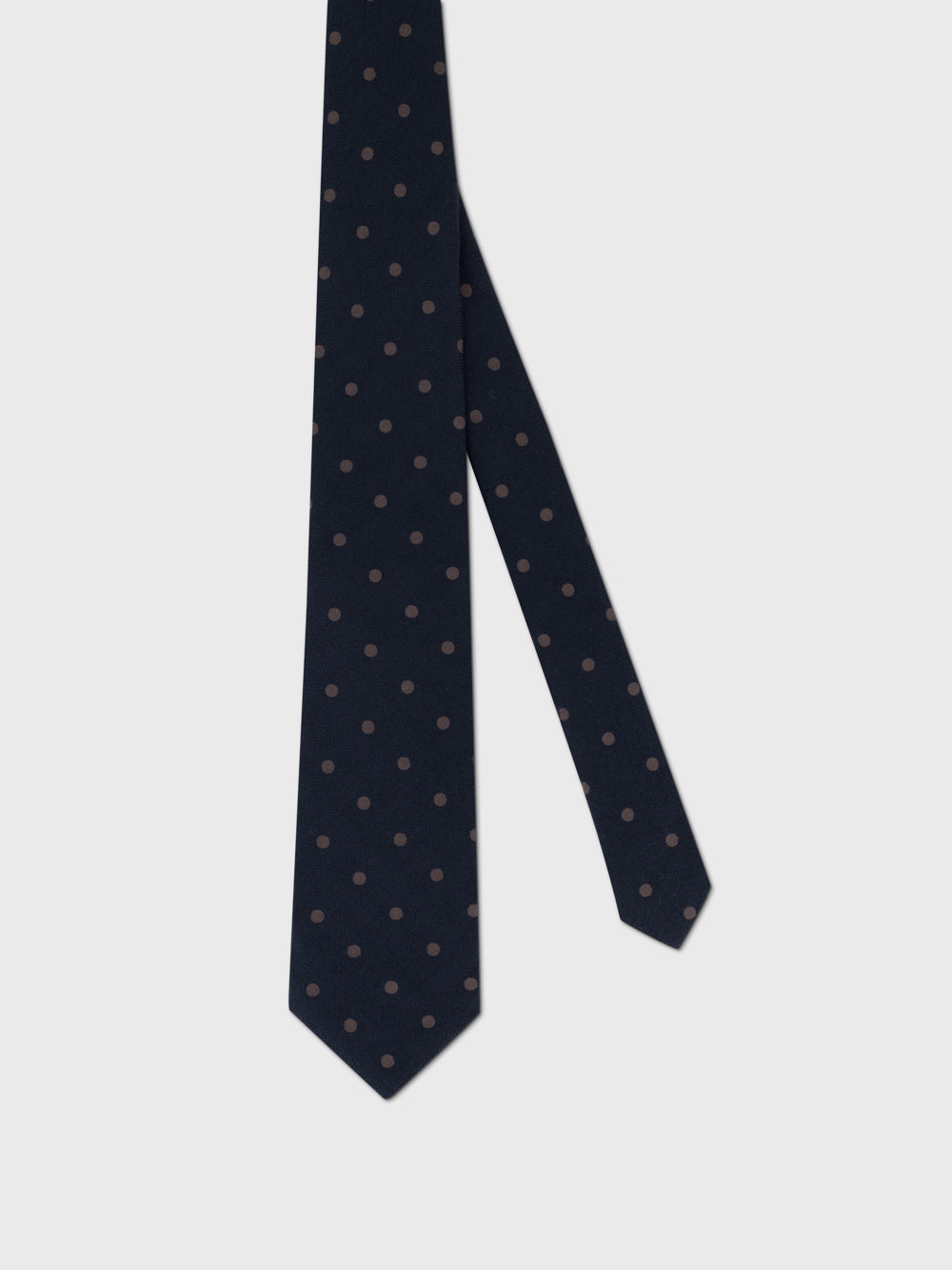 Wool-Silk Pin Dot Tie - Dark Navy
